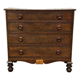 19th Century Victorian English Mahogany Chest of Drawers For Sale
