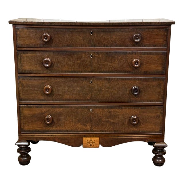 19th Century Victorian English Mahogany Chest of Drawers For Sale