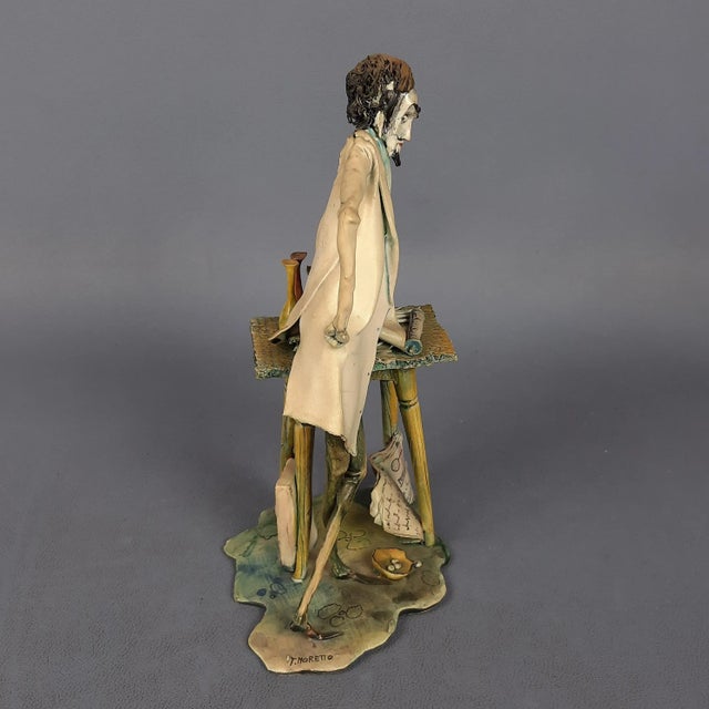 Vintage Ceramic Sculpture of the Wren Scientist by Toni Moretto, 1950s For Sale - Image 3 of 14