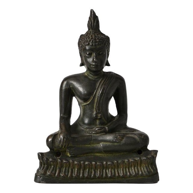 Antique French Spelter Buddha Figurine, 1920s For Sale