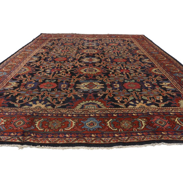 English Early 20th Century Vintage Persian Mahal Rug- 8′8″ × 12′ For Sale - Image 3 of 10