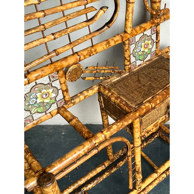Wood Vintage Boho Tortoise Bamboo Hall Tree For Sale - Image 7 of 8