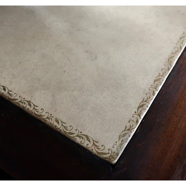 Traditional Writing Desk Antique With Carved Detail For Sale - Image 3 of 5