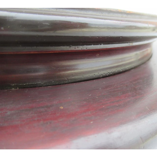 Wood Massive Mahagoney Fish Bowl Stand 14.75" Diameter For Sale - Image 7 of 9