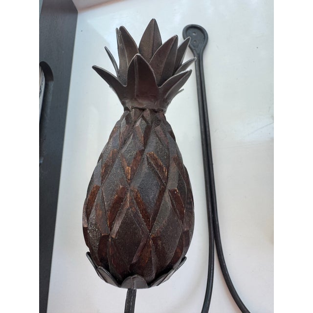 Pair of Pineapple Form Wrought Iron Wall Candle Sconces For Sale - Image 10 of 13
