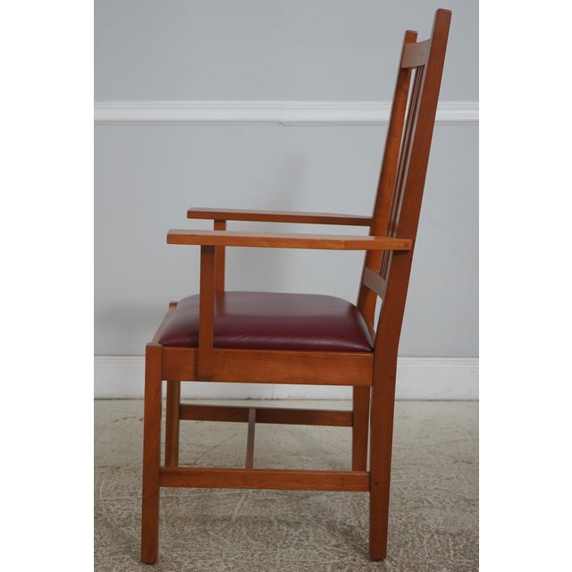 Mission Set of 6 Stickley Cherry Mission Dining Chairs For Sale - Image 3 of 18