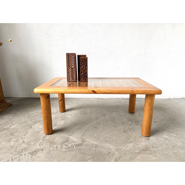 Scandinavian Coffee Table in Pine and Glass, 1970s | Chairish