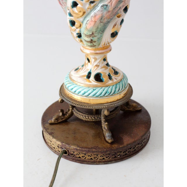 Vintage Capodimonte Style Hollywood Regency Lamp For Sale - Image 12 of 12