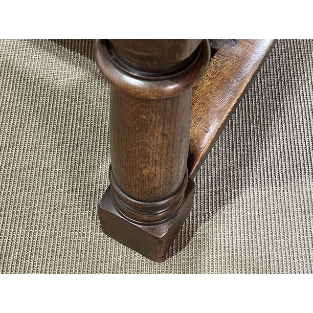Antique Table in Elm and Oak with Extensions and Chairs, Set of 9 For Sale - Image 5 of 18