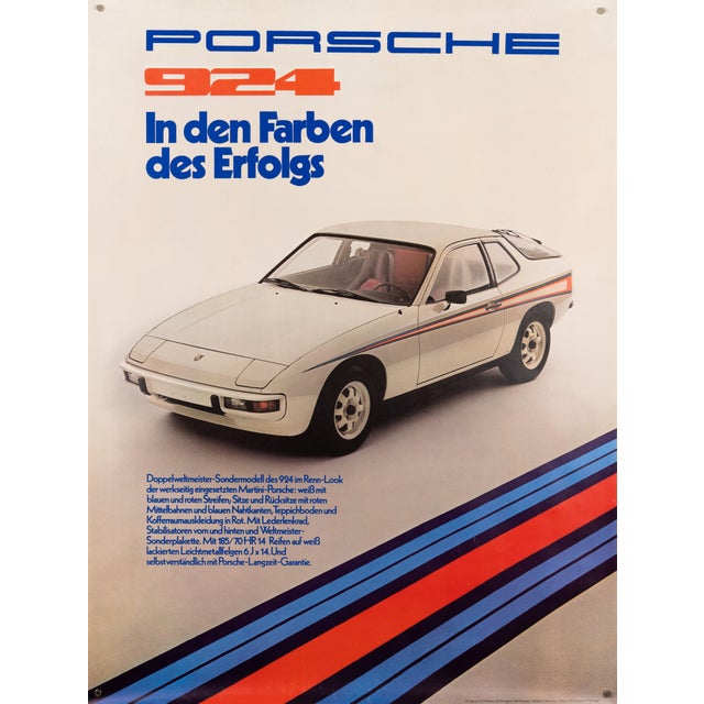 Light Yellow Original Porsche Poster, 1970s For Sale - Image 8 of 9