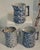 Folk Art 19th Century Blue & white sponge ware pottery pitchers - Set of 3 For Sale - Image 3 of 4