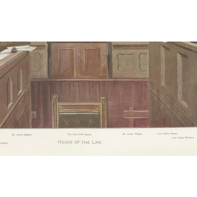 Gold Vincent Brooks, Vanity Fair Heads of the Law Judicial Caricature, British Courtroom Scene, 1902, Print For Sale - Image 8 of 9