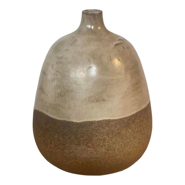 1960s Alvino Bagni for Raymor Vase, Ceramic, Brown, Beige, Earth Tones For Sale