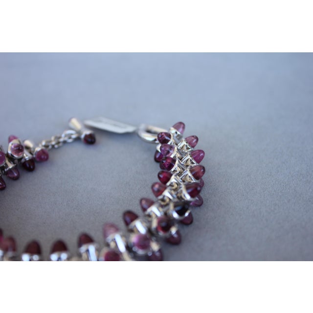 Tamara Commoli Pink Tourmaline Rubellite Mikado 18k White Gold Unique Bracelet For Sale - Image 17 of 18