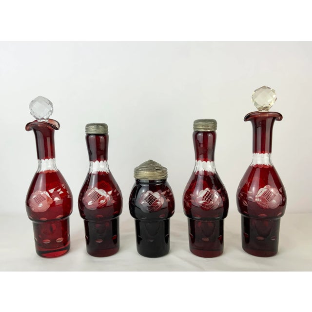 Late 19th Century Ruby Cruet / Castor Set - 10 Pieces For Sale In Los Angeles - Image 6 of 13