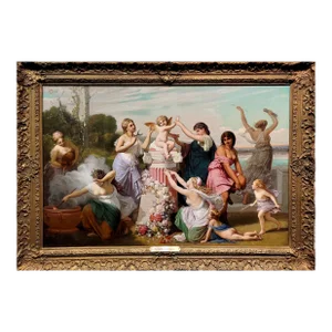 Henry-Pierre Picou- Women Clipping Cupid Wings-19th Century Oil Painting