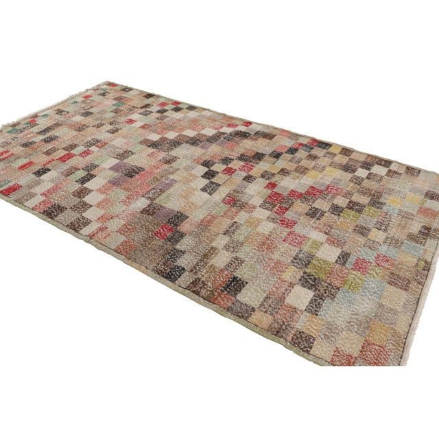 Traditional Vintage Zeki Müren Rug With Polychromatic Geometric Pattern From Rug & Kilim For Sale - Image 3 of 6