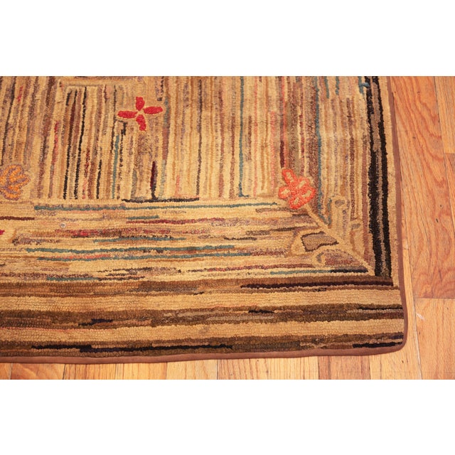 Nazmiyal Collection Antique American Folklore Hooked Rug For Sale - Image 10 of 11