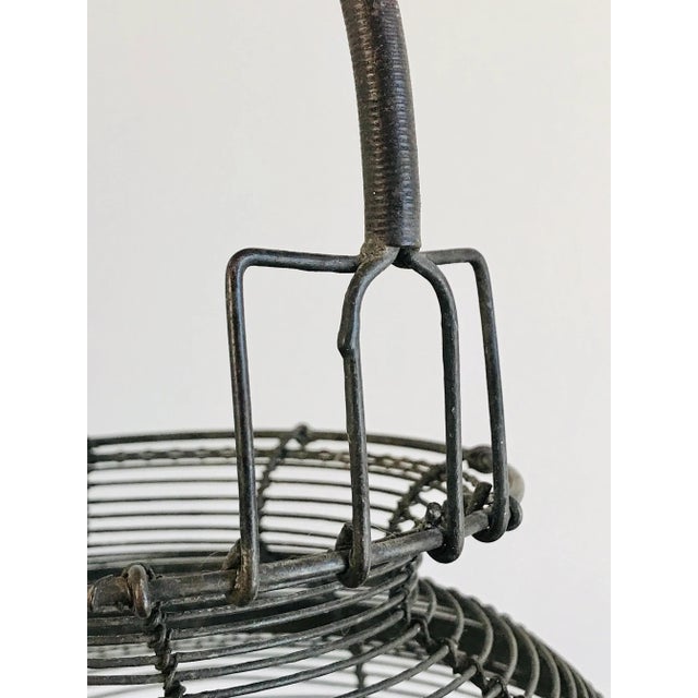 Black 1920’s French Wire Egg Basket For Sale - Image 8 of 13