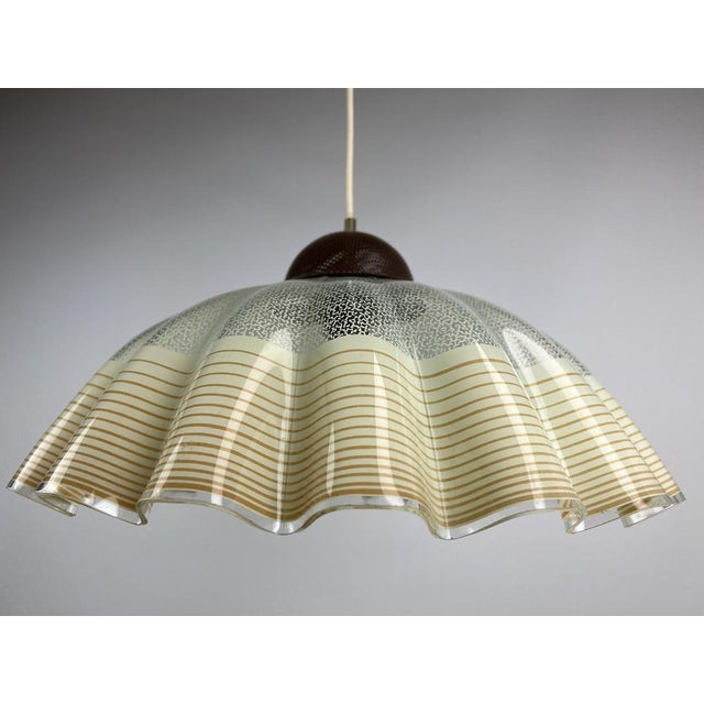 Italian Glass Pendant Lamp with Wavy Edge, 1970s For Sale - Image 4 of 18