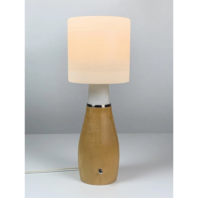 Lovely space age table lamp, most likely Swedish ( possibly Ikea ) and attributed to the 90s. This lamp with a chrome...