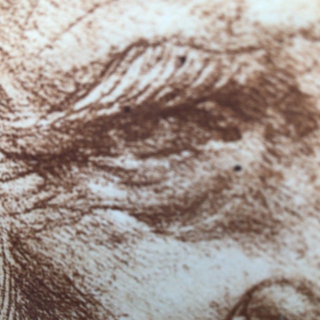 Leonardo Da Vinci Antique Framed - Early 20th Century Graphite Drawing Self Portrait For Sale - Image 10 of 12