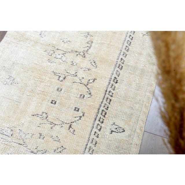 1970s Vintage Turkish Handmade Wool Cotton Runner Rug For Sale - Image 4 of 11