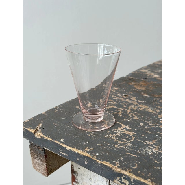 Glass Vintage Soft Pink Conical Drink Glasses, Set of Six, Circa 1940s For Sale - Image 7 of 10