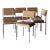 1950s Set of Six Mid Century Square Tube Chrome Dining Chairs For Sale