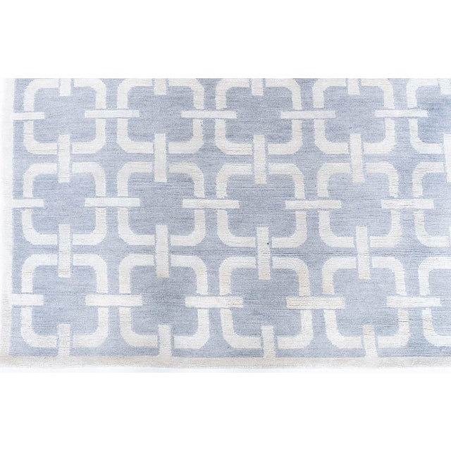 Early 21st Century Modern Geometric Chain Link Slate Gray Rug "Cadena" by Doris Leslie Blau For Sale - Image 5 of 8
