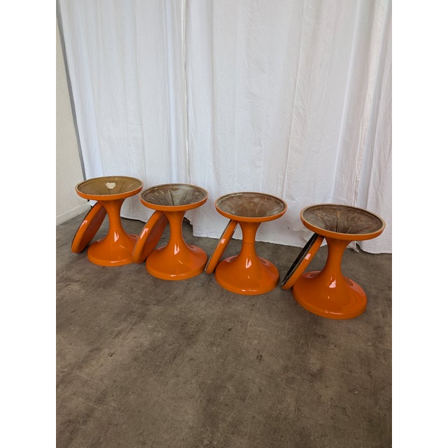 Vintage Jurček Mushroom Stools from Meblo, 1960s, Set of 4 For Sale - Image 3 of 16