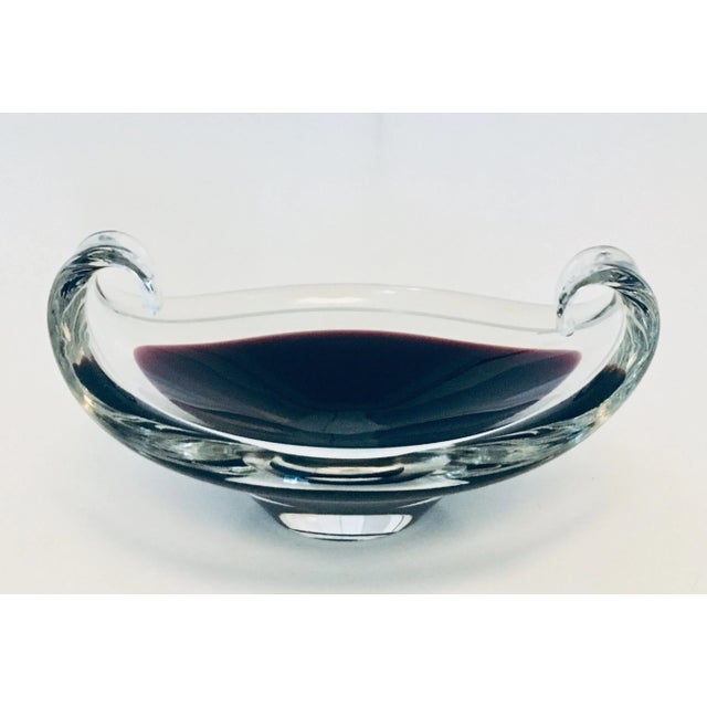 1960s Vintage Mid Century Modern Murano Sommerso Mauve Glass Bowl Dish For Sale - Image 5 of 5