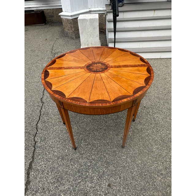 Pair of 19th Century English Satinwood Demi-Lune Tables For Sale In Boston - Image 6 of 10