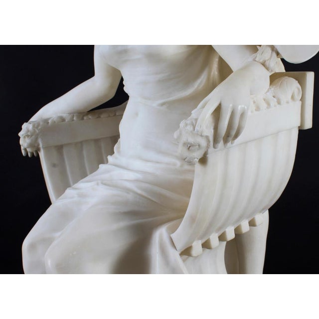 P. Emilio Fiaschi, The Artist's Muse, 19th Century, Large Alabaster Sculpture For Sale - Image 14 of 18