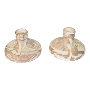 1980s Mt St Helens Ash Candlesticks, a Pair