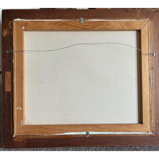 Vintage Oil Painting of a Rocky Mountain Landscape in Gold Frame Signed Lockwood For Sale In Philadelphia - Image 6 of 6