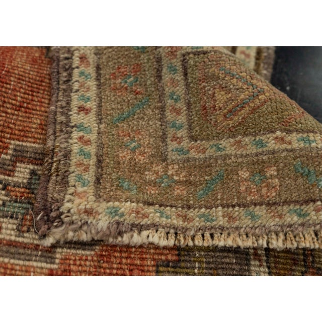 Turkish Mini Rug Oriental Hand Knotted Vintage Rug 1'11" x 3'3" #21196 For Sale In Houston - Image 6 of 8