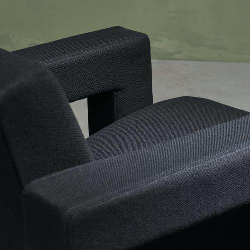 Early Utrecht Chair in Black Upholstery by Gerrit Thomas Rietveld for Metz & Co., 1936 For Sale - Image 11 of 13