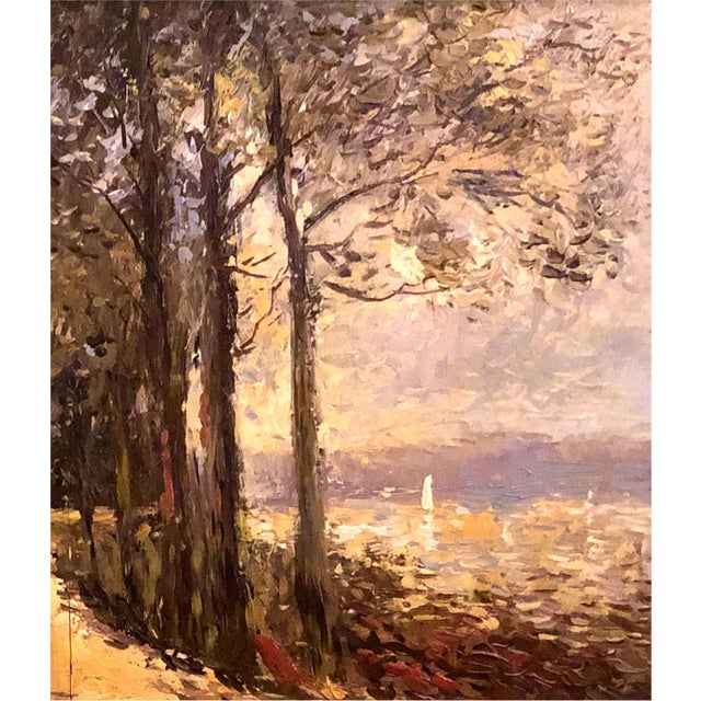 Modern Paul Flaubert, Landscape with Trees, Oil on Panel, 1950s For Sale - Image 3 of 8