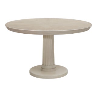 Bunny Williams Home Fluted Pedestal Belvedere Dining Table in Whitewash For Sale