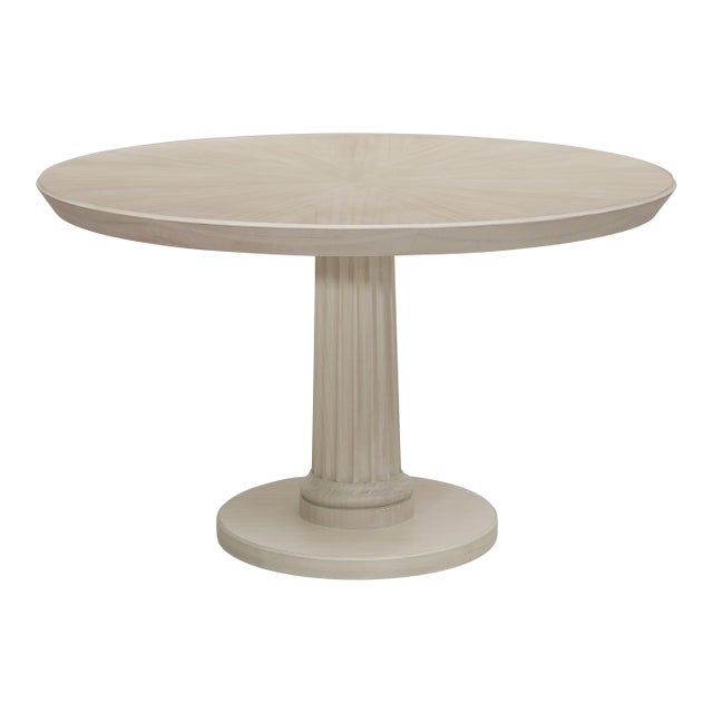 Bunny Williams Home Fluted Pedestal Belvedere Dining Table in Whitewash For Sale
