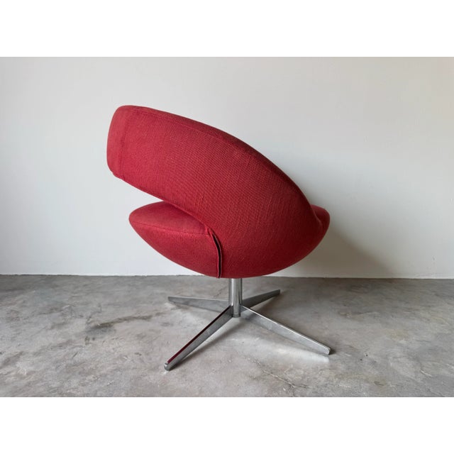 1980s Vintage Italian Postmodern-Style Red Swivel Lounge Chair by Italianadivani/ Sold For Sale - Image 5 of 12
