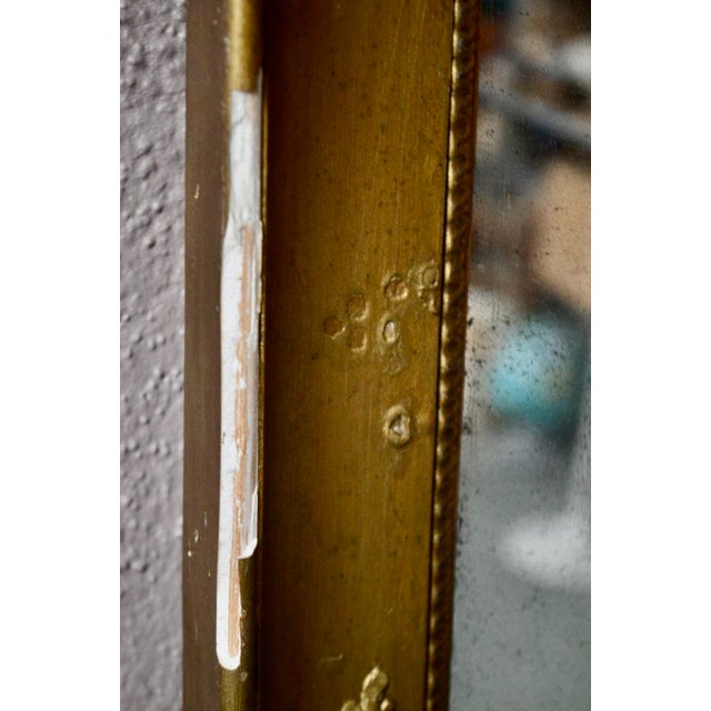 Wood Large French Antic Golden Mirror For Sale - Image 7 of 9