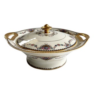 Mid 20th Century Theodore Haviland Dora Covered Vegetable Serving Dish Bowl Floral Limoges France For Sale