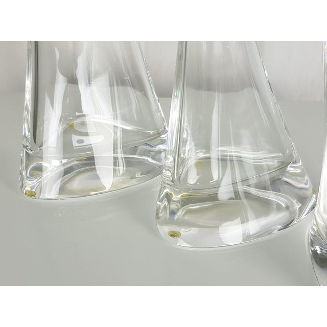 Glass Crystal Vases by Angelo Mangiarotti for Cristalleria Colle, 1986, Set of 3 For Sale - Image 7 of 11