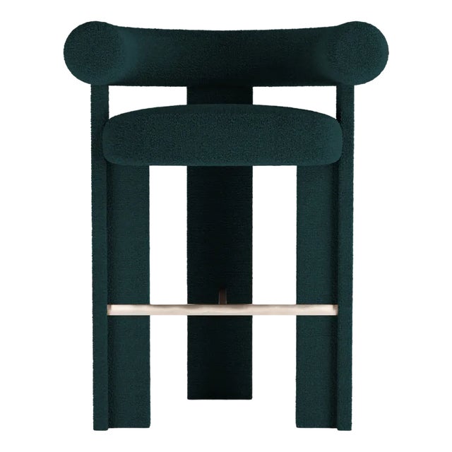 Cassette Bar Chair in Bouclé Night Blue by Alter Ego For Sale