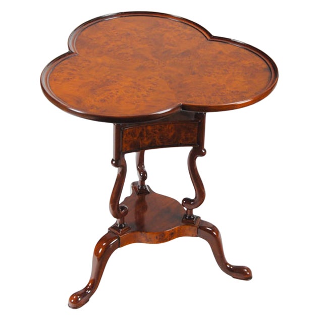 Traditional Burled Clover Table For Sale