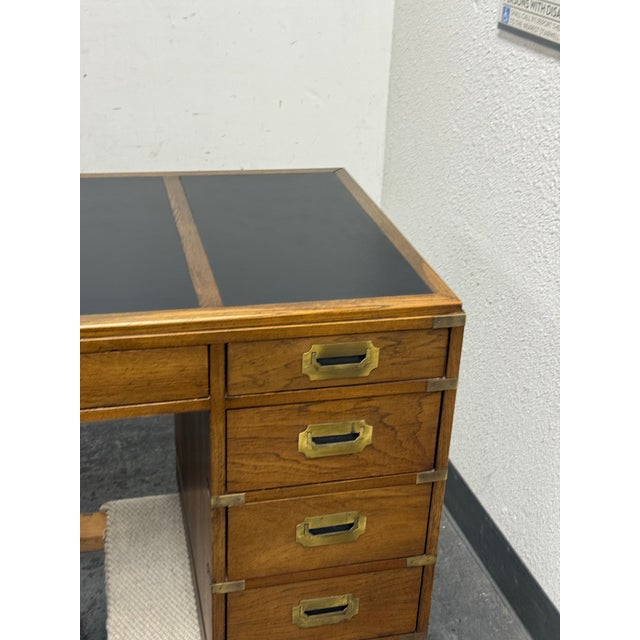 Circa 1970's Sligh Furniture Campaign Desk For Sale - Image 10 of 12