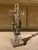 18th Italian Baroque carved rock crystal crucifix with silver Corpus of Christ flaked by male and female attendants on...