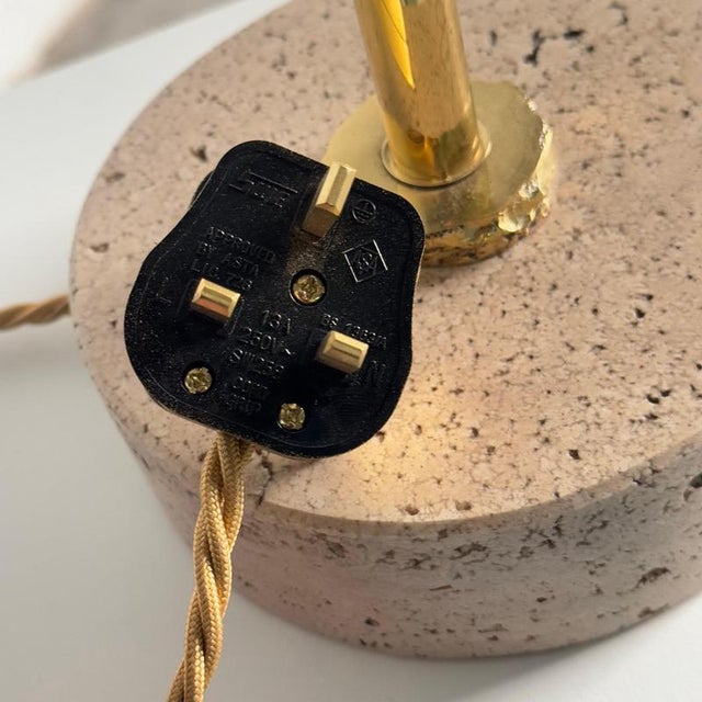 Sculptural Travertine Table Lamp attributed to Angelo Brotto for Esperia, Italy, 1970s For Sale - Image 13 of 16